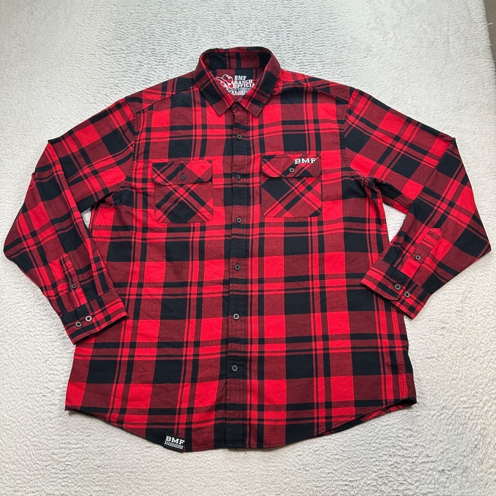 Mens BMF Ranch X Cowboy Cerrone Flannel Shirt Size XXL MMA UFC